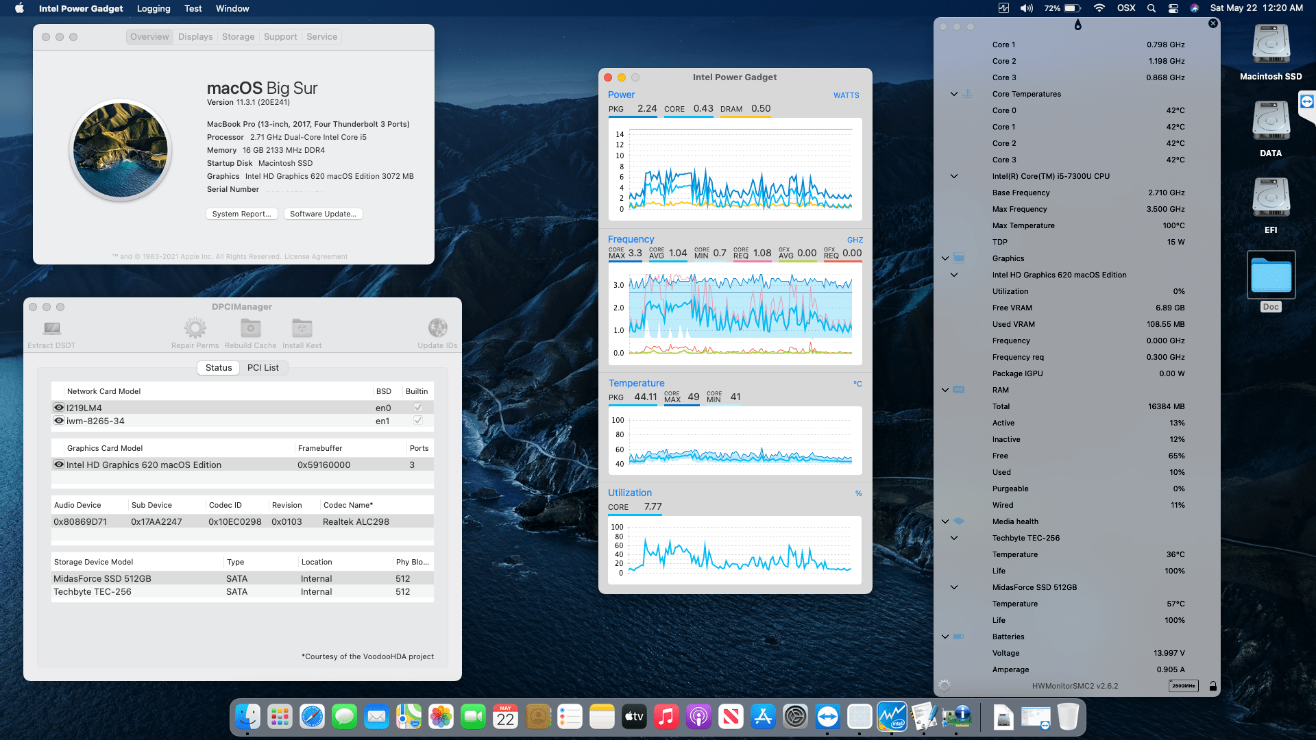 Success Hackintosh macOS Big Sur 11.3.1 Build 20E241 in Lenovo Thinkpad T570